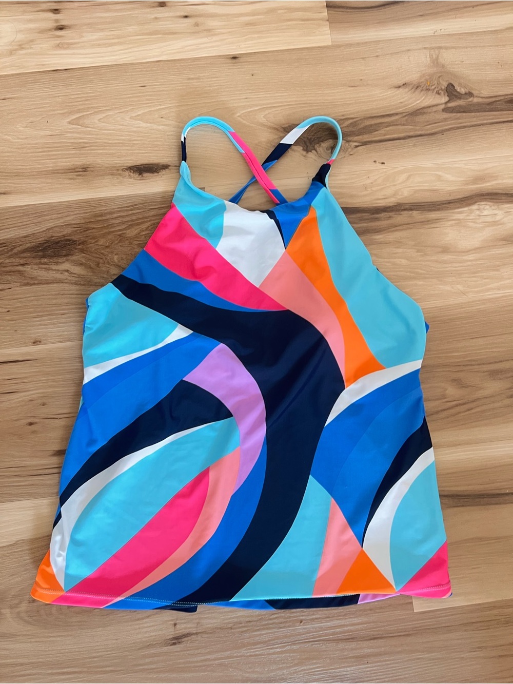 NWOT Nautica Women’s Swim Tankini Top Multicolor Racerback Size XL